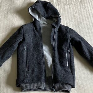 Kids Charcoal 100% Virgin Wool Disana Hooded Jacket
